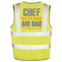 Safety vest with individual name construction site