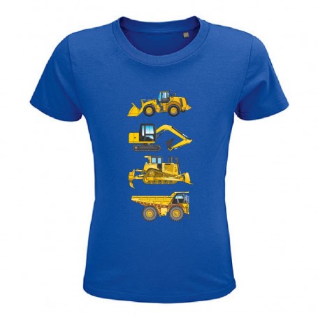 T-Shirt Excavator Kids blue